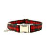 Adjustable Collar - Quick Release Metal Alloy - Red Plaid